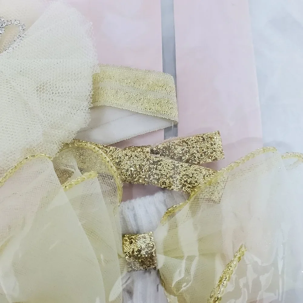 NIB Chicbaby Gold & White Hair Accessories & Socks